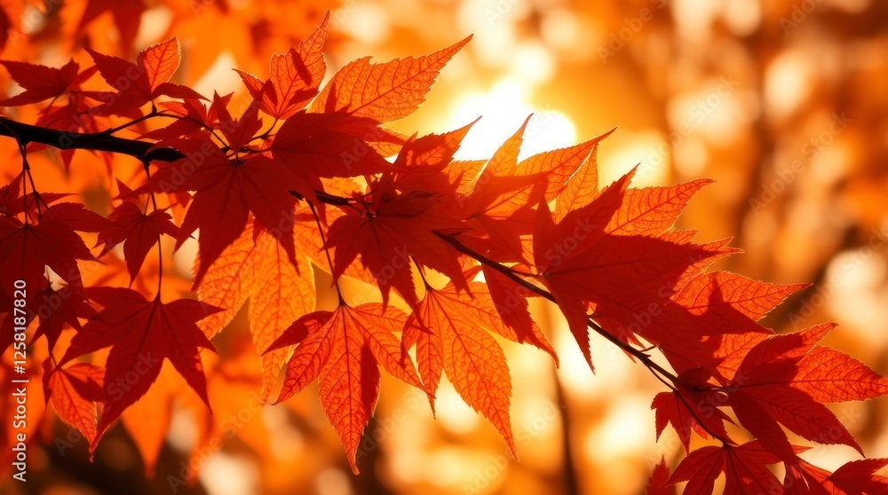 Golden Autumn Maple Leaves Sunset Photography Golden Autumn Maple Leaves Sunset Photography