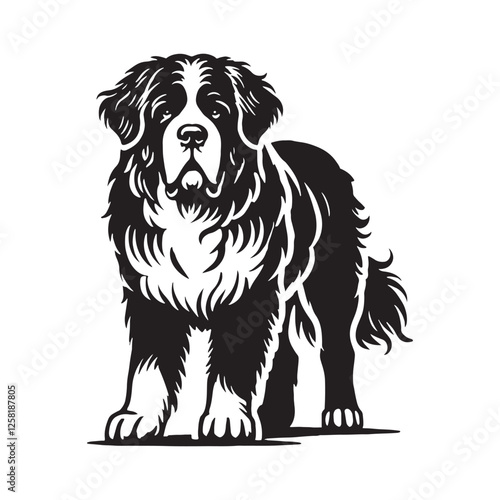 Captivating Saint Bernard silhouette ideal for elegant branding - Saint Bernard illustration - minimal Saint Bernard vector - dog silhouette

