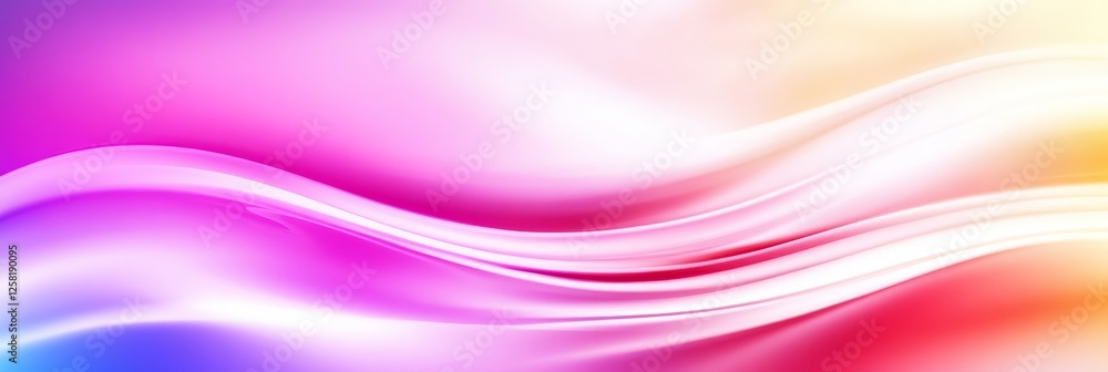 Fototapeta premium Soft Light Waves Abstract Background - Elegant flowing design, soft color gradients, modern technology feel, smooth curves, calming aesthetic. Symbolizes: fluidity, serenity, innovation, transition