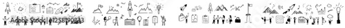 Hand-drawn doodle business, money icon set