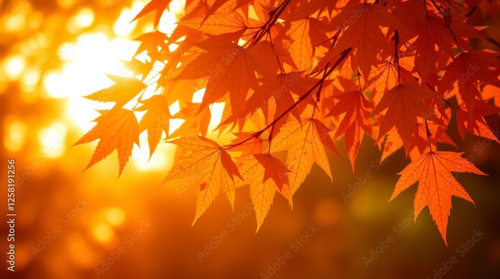Golden Autumn Maple Leaves Sunset Photography Golden Autumn Maple Leaves Sunset Photography