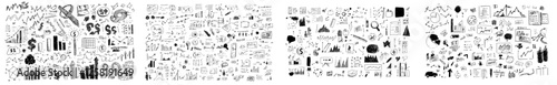 hand drawn doodle sketch business infographics collection