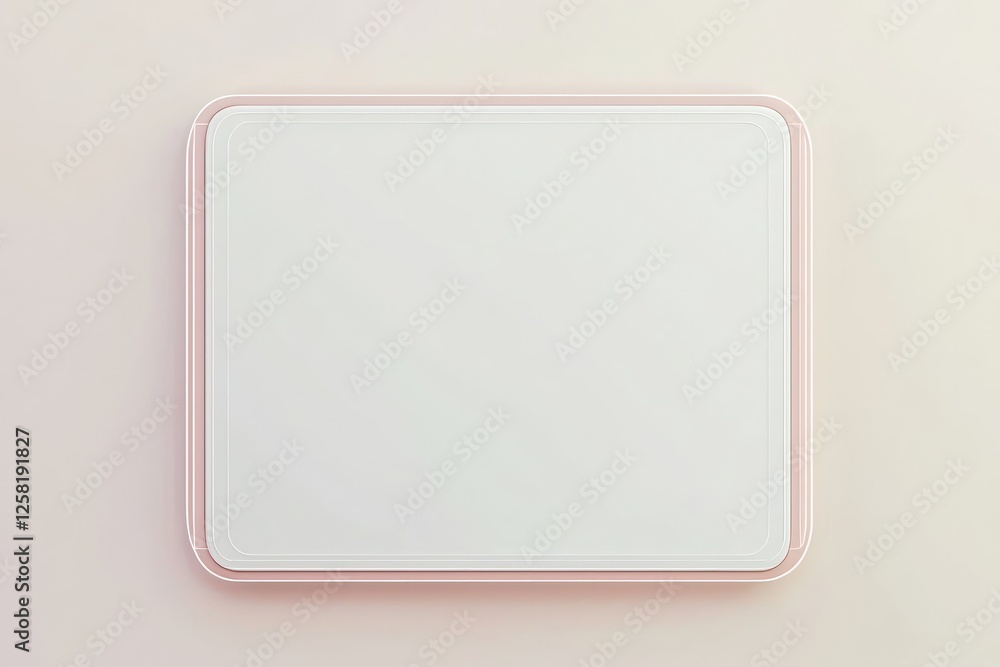 Symmetrically resting on a light neutral gradient, an elegant white wireframe with blush borders. Symmetrically resting on a light neutral gradient, an elegant white wireframe with blush borders.