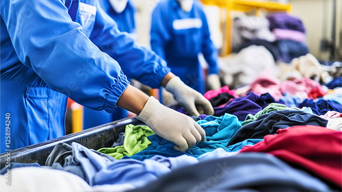 Perfect for corporate ESG reports, sustainability marketing, and eco-friendly manufacturing presentations on textile waste and circular econom.