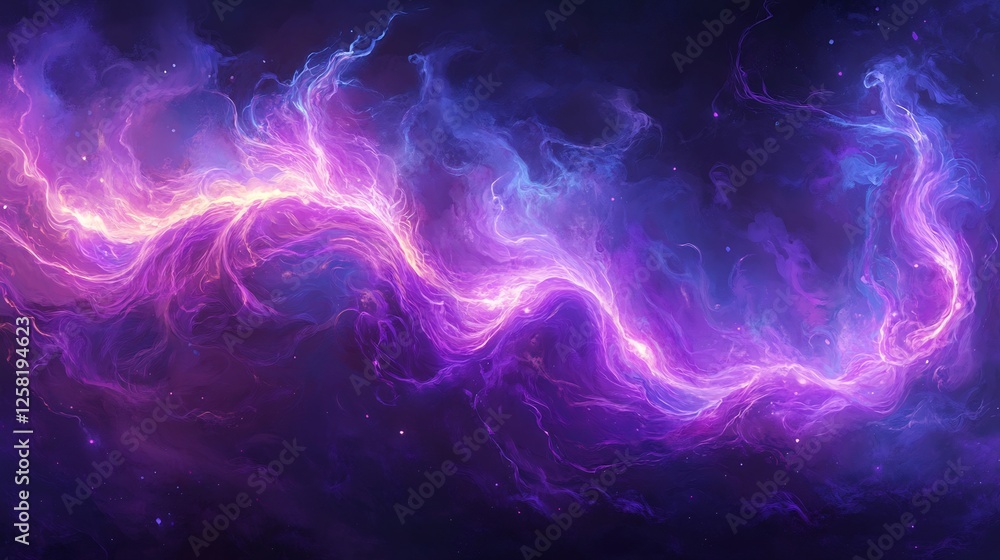 Vibrant purple nebula swirls elegantly across dark space glowing intensely. AI Generated Vibrant purple nebula swirls elegantly across dark space glowing intensely. AI Generated