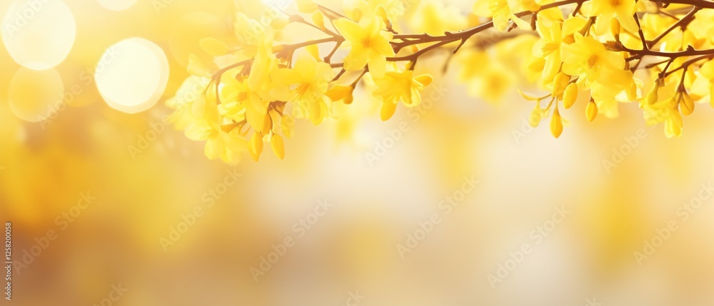 Springtime Forsythia Blossoming in Sunlight Springtime Forsythia Blossoming in Sunlight