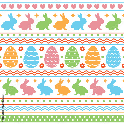 Draw a seamless pattern with cute Easter bunnies Wallpaper printable paper