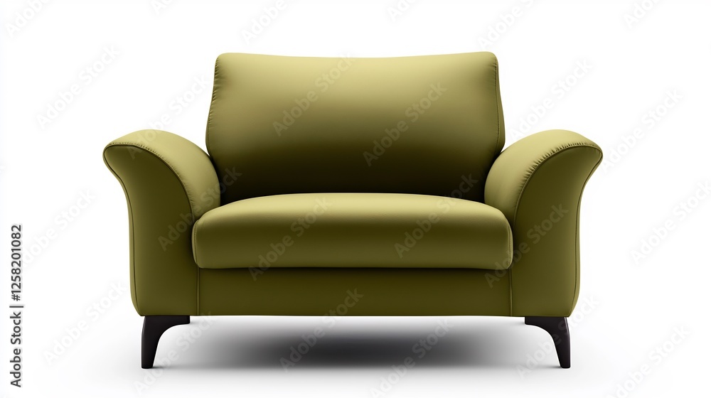 Fototapeta premium Olive Green Armchair Isolated Studio Shot