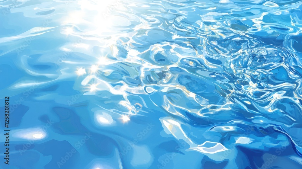 Sunny day, pool water surface texture, ripples, background light, summer design Sunny day, pool water surface texture, ripples, background light, summer design