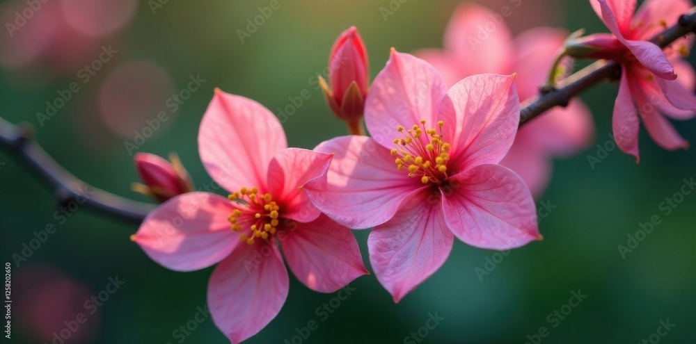 Close-up of blooming wildflower petals on a branch , nature, color, petals Close-up of blooming wildflower petals on a branch , nature, color, petals