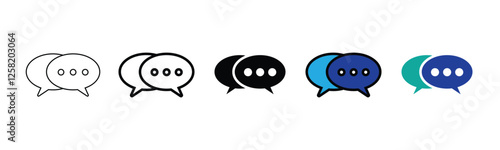 Speaking and Communication thin line icon set. Containing advice, conversation, speech bubble, suggestion, talking, consultation and discussion. Vector illustration