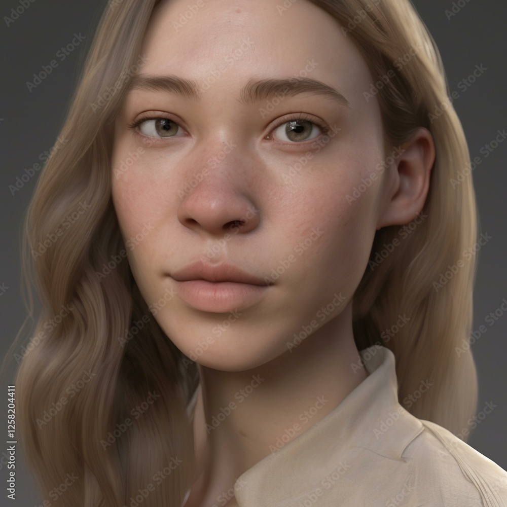 A highly detailed, hyper-realistic close-up portrait of an AI-generated human face. This digital artwork features lifelike skin textures, expressive eyes, and natural lighting. A highly detailed, hyper-realistic close-up portrait of an AI-generated human face. This digital artwork features lifelike skin textures, expressive eyes, and natural lighting.