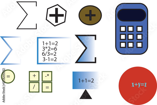 math educational symbols and signs
