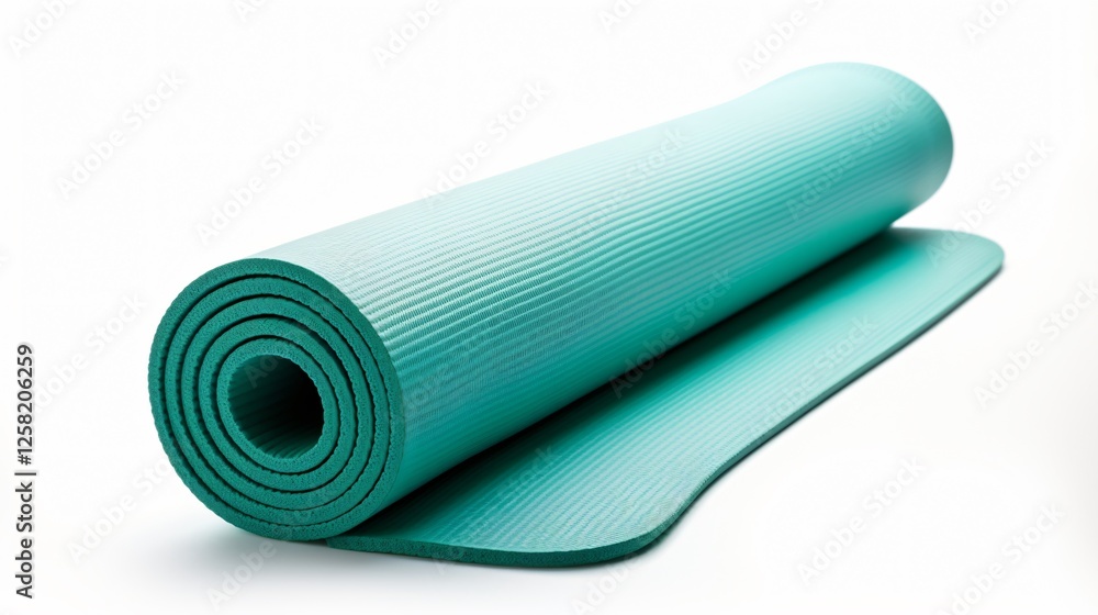 Rolled-Up Yoga Mat Isolated on White Background Rolled-Up Yoga Mat Isolated on White Background