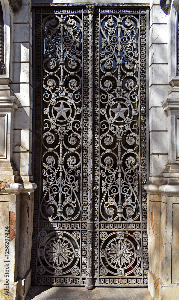 Decorative gate grid in Petropolis, Rio de Janeiro, Brazil