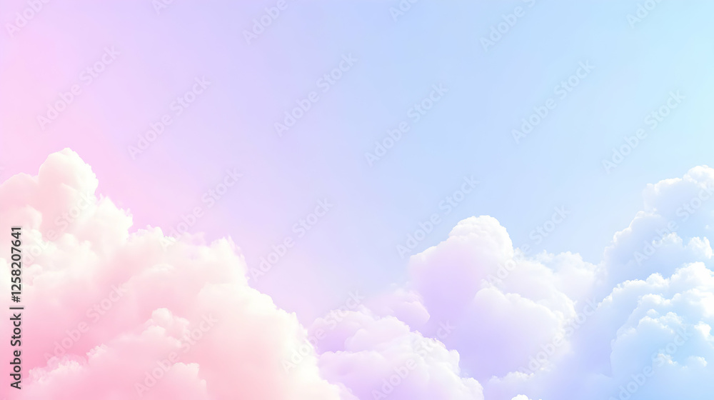 Pastel sky, clouds, dreamy background, design Pastel sky, clouds, dreamy background, design
