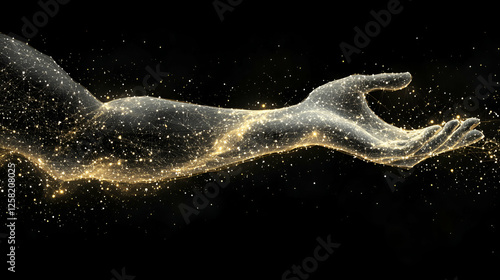 Wallpaper Mural Glowing Network Hand Reaching, Offering Connection, Innovation, and Hope. Torontodigital.ca