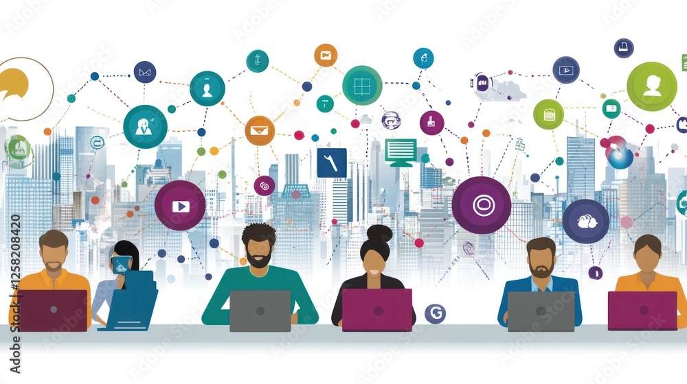 Global Diverse Team Connected City Network Technology Collaboration Global Diverse Team Connected City Network Technology Collaboration