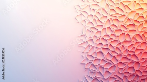 Wallpaper Mural Abstract Pink and Orange Paper Petal Design Torontodigital.ca