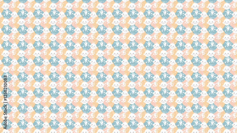 かわいい赤ちゃんのパターン、イラスト かわいい赤ちゃんのパターン、イラスト