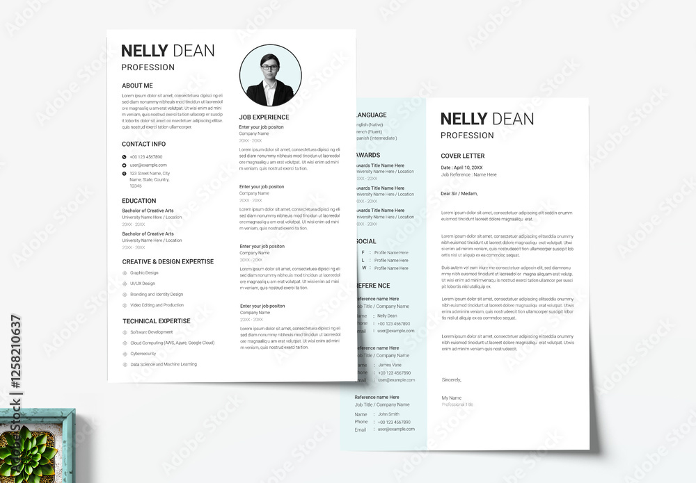 Modern Resume Layout Stock Template | Adobe Stock