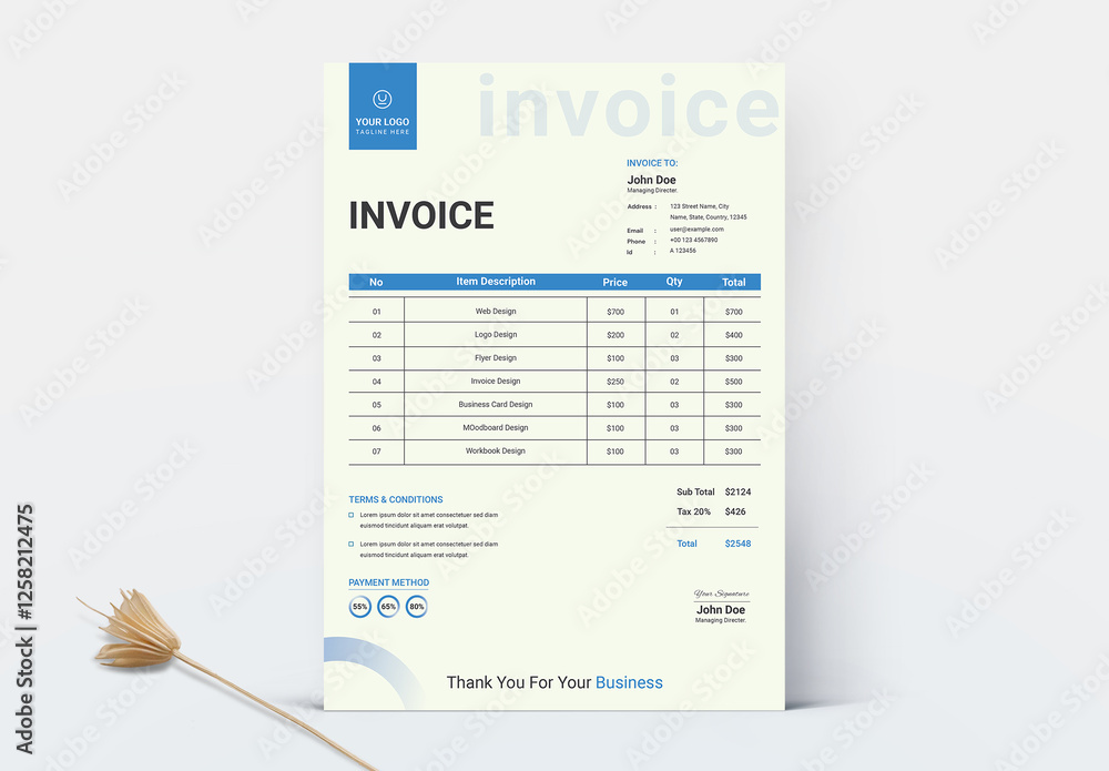 Print Invoice Layout Cmyk Stock Template | Adobe Stock