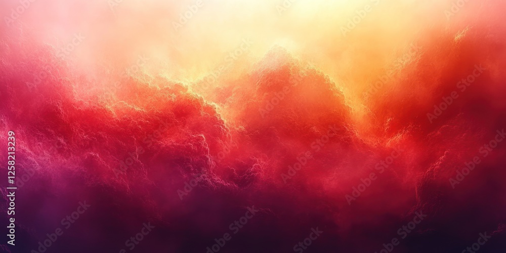Fototapeta premium Fiery Cloudscape: A Digital Masterpiece of Warm Hues and Celestial Drama