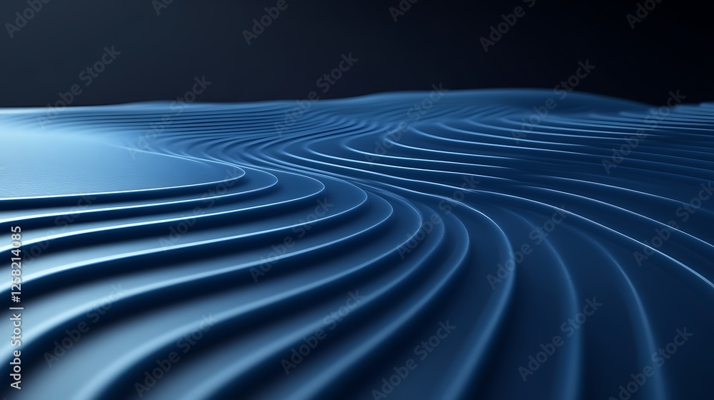 Fototapeta premium Abstract Blue Wavy Surface Design Texture