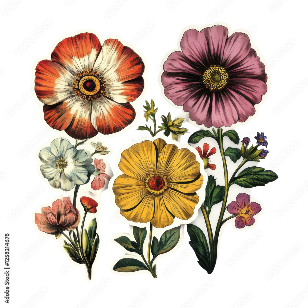 custom made wallpaper toronto digitalVintage Floral Illustration