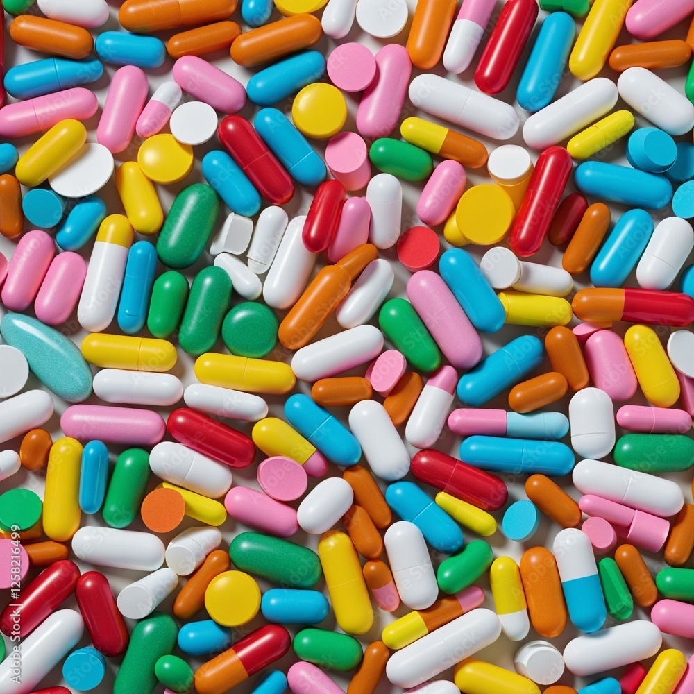 Vibrant Assortment of Pharmaceutical Pills and Capsules Neatly Organized Vibrant Assortment of Pharmaceutical Pills and Capsules Neatly Organized