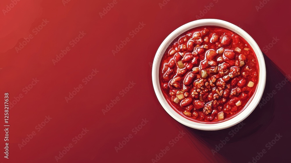 Delicious Red Bean Sauce in Bowl on Vibrant Color Background Delicious Red Bean Sauce in Bowl on Vibrant Color Background