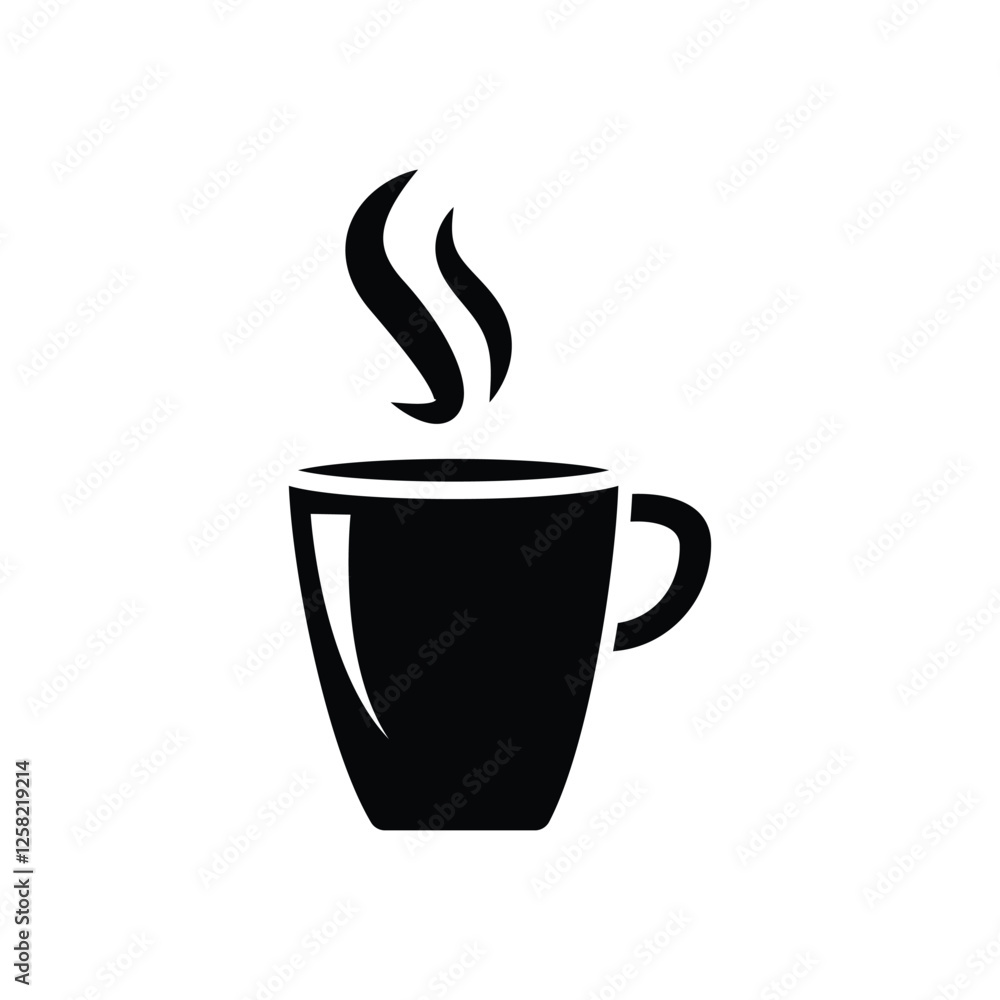 Obraz premium coffee cup, icon, flat, sticker label minimalist design for digital and print projects Graphic Design Icons Making a Huge Impact on Visual Aesthetics
