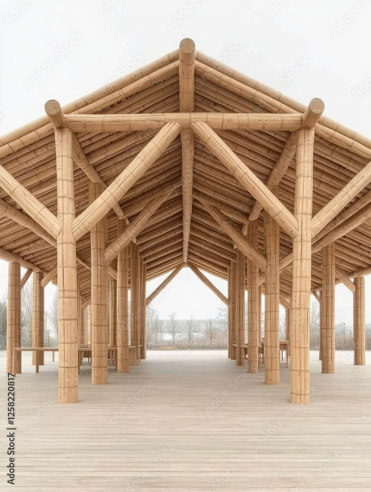 outdoor learning spaces for environmental education. Wooden structure with exposed beams and open space. outdoor learning spaces for environmental education. Wooden structure with exposed beams and open space.