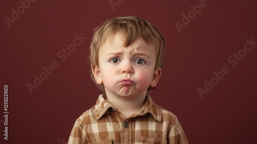 toddler boy showing displeasure photo