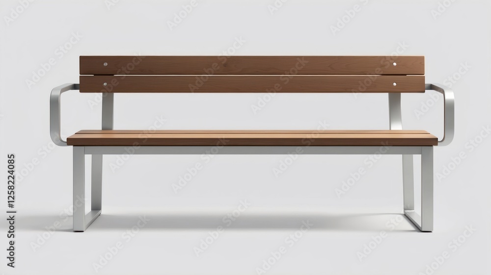 Modern Wooden Bench with Metal Frame Modern Wooden Bench with Metal Frame