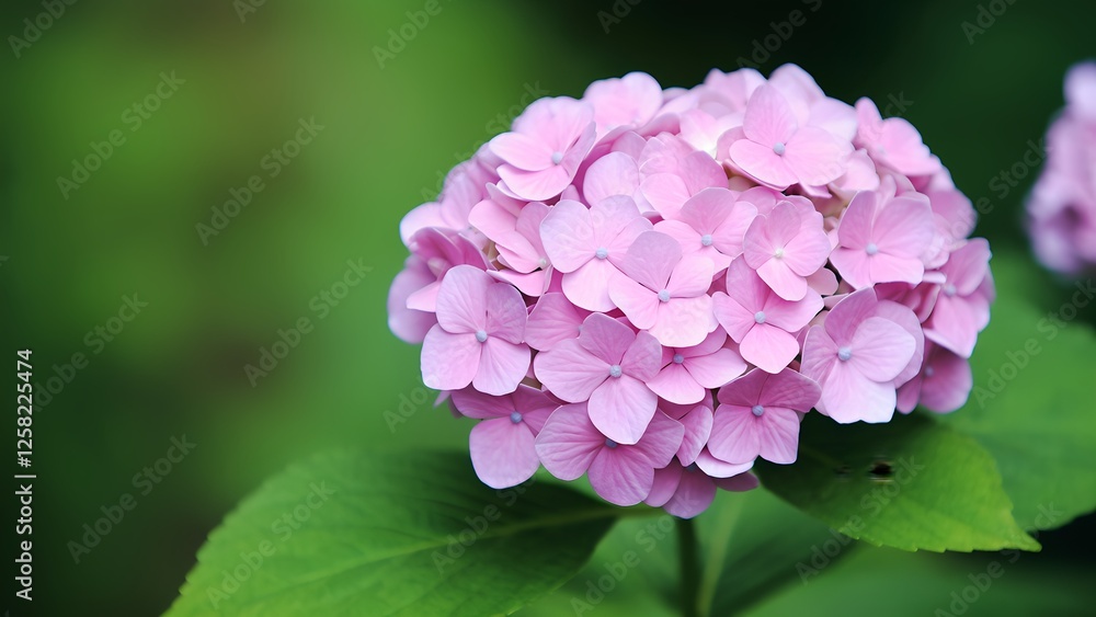 Lush pink hydrangea blossoms in soft sunlight with delicate petals Lush pink hydrangea blossoms in soft sunlight with delicate petals