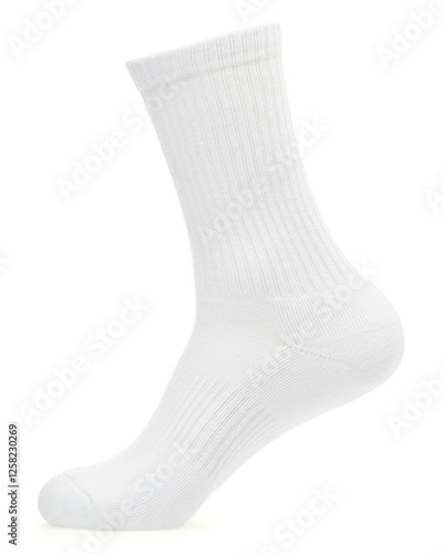 White sports crew sock on a mannequin foot