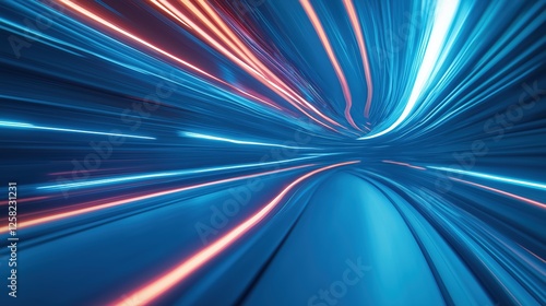 Abstract Tunnel Effect With Light Trails And Vibrant Colors photo