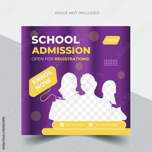 School Admission Open Social Media Post Design