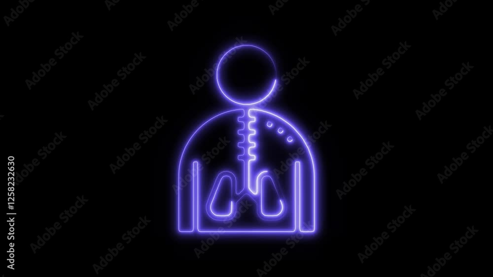 Glowing neon cystic fibrosis 1 icon isolated on black background. HD Video motion graphic animation Glowing neon cystic fibrosis 1 icon isolated on black background. HD Video motion graphic animation