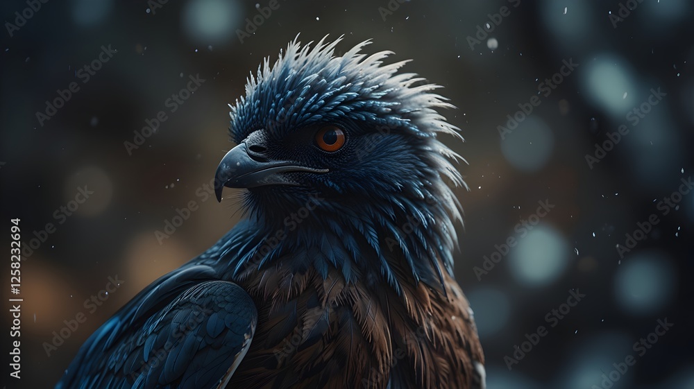 Obraz premium Blue Jay in Winter - Standing Tall in the Snow