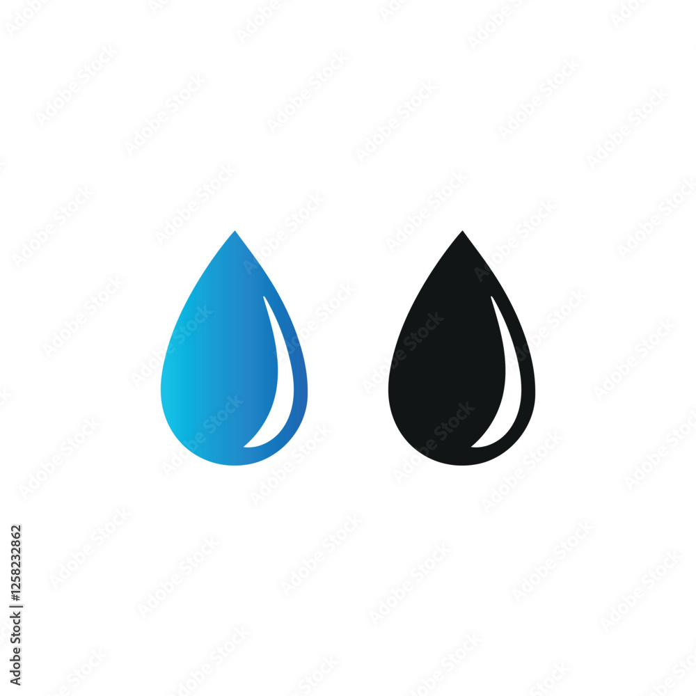 Water Drop Icon Gradient and Solid for Designs Water Drop Icon Gradient and Solid for Designs