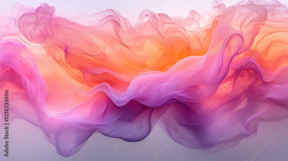 Abstract flowing fabrics, soft colors, gradient hues, light background Abstract flowing fabrics, soft colors, gradient hues, light background