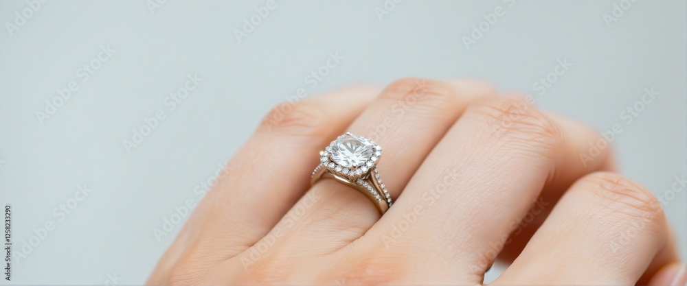 An intimate glimpse of a shimmering engagement ring resting on a graceful hand, symbolizing everlasting love. An intimate glimpse of a shimmering engagement ring resting on a graceful hand, symbolizing everlasting love.