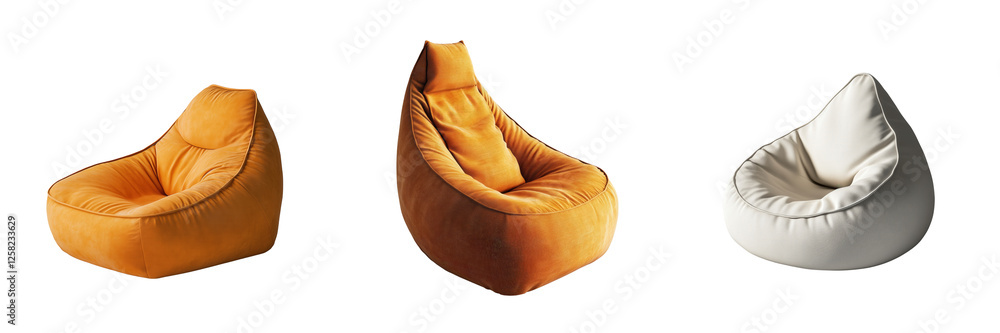 Relaxing bean bag chairs in modern living room cozy design indoors Relaxing bean bag chairs in modern living room cozy design indoors