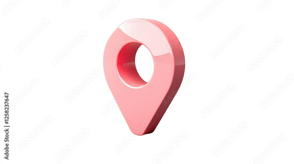 Pink location pin icon showing a specific place on transparent background Pink location pin icon showing a specific place on transparent background