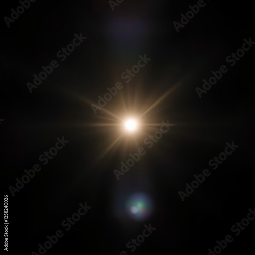 Lens flare effect on black background abstract sun burst sunflare for screen mode using sunflares nature abstract rainbow colourful backdrop blinking sun burst lens flare optical rays Bokeh ligh