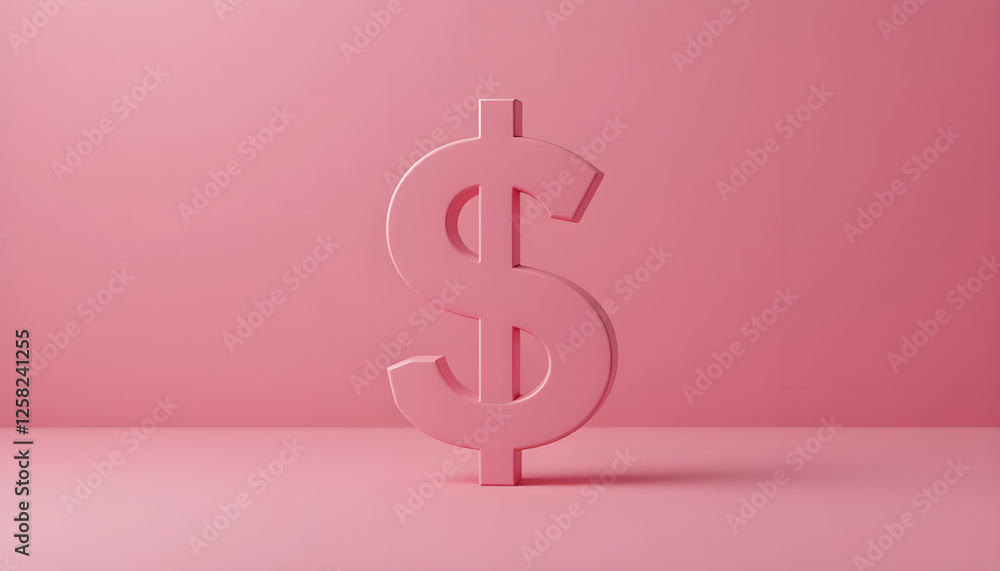 Pink Dollar Sign, Minimalist Design for Financial Content Pink Dollar Sign, Minimalist Design for Financial Content