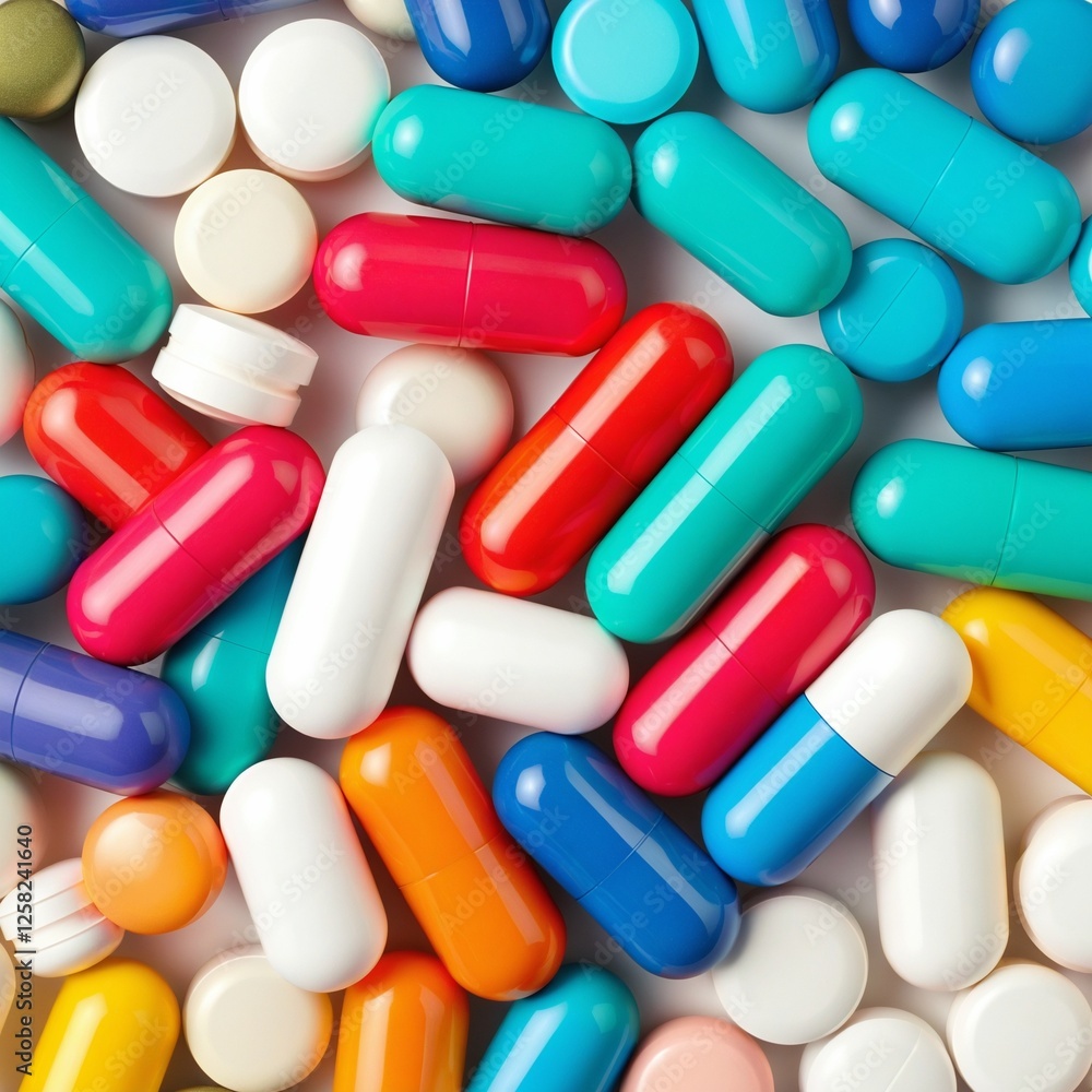 Vibrant Array of Pharmaceutical Capsules and Pills Organized Thoughtfully Vibrant Array of Pharmaceutical Capsules and Pills Organized Thoughtfully