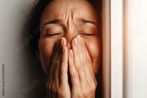 Wallpaper Mural Explore the raw vulnerability captured in this image A close-up of hands showing anxiety and emotional distress in a therapy session Witness the tangible manifestation of inner turmoil as delicate Torontodigital.ca